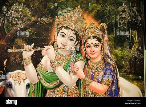 Radha krishna painting, vrindavan, uttar pradesh, india, asia Stock ...