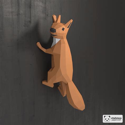 Squirrel Papercraft Paper Craft Pattern DIY Gift 3D Origami - Etsy