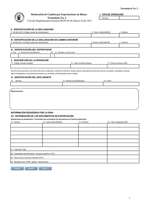 Declaracion De Cambios Por Exportacion De Bienes