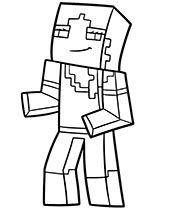 Steve And Huge Golem High Quality Free Coloring From The Category