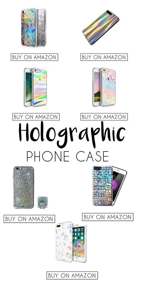 an advertisement with the words holographic phone case written in black ...