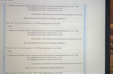 Solved Question 84 Consider A Cournot Duopoly The Firms Chegg