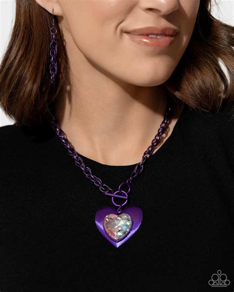 Paparazzi Modern Matchup Purple Heart Necklace Carasshop