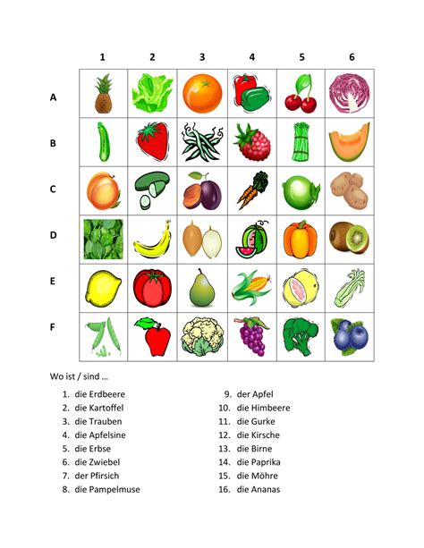 Obst Und Gem Se Auf Deutsch Finde Es Unterrichtsmaterial Im Fach Daz