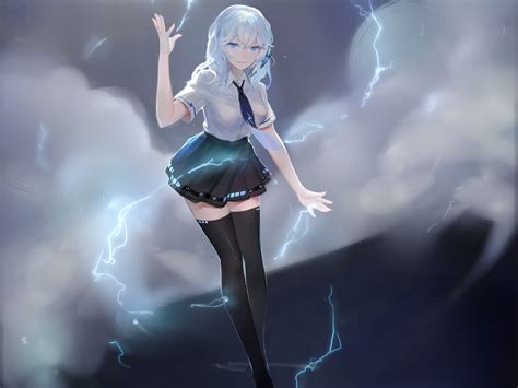 Lightning Anime Girl Wallpapers - Wallpaper Cave