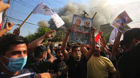 Pro Iran Protesters Torch Kurd Party Offices In Baghdad