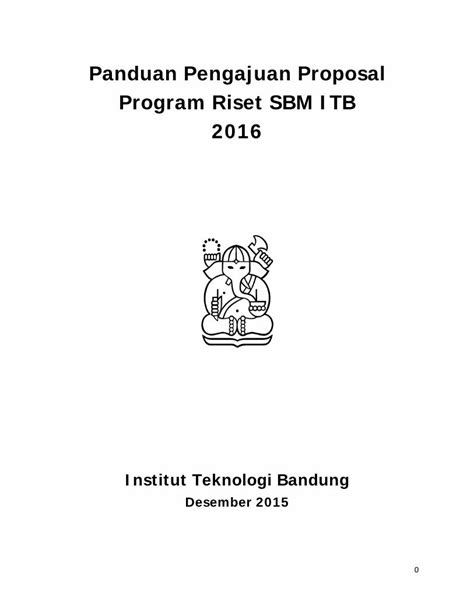 Pdf Panduan Pengajuan Proposal Program Riset Sbm Itb Dokumen Tips