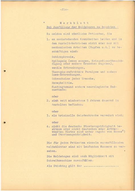 T4 Registration Form 1939 1940 German History In Documents And Images