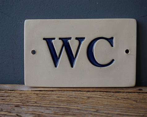 Solid Brass Wc Toilet Door Sign Vintage Antique Victorian Etsy Uk