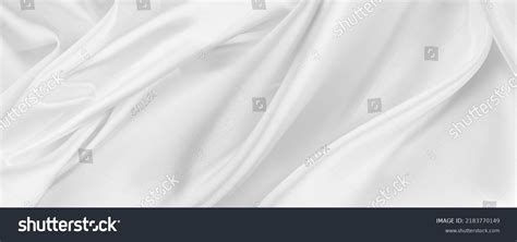 Closeup Rippled White Silk Fabric Texture Stock Photo 2183770149 ...