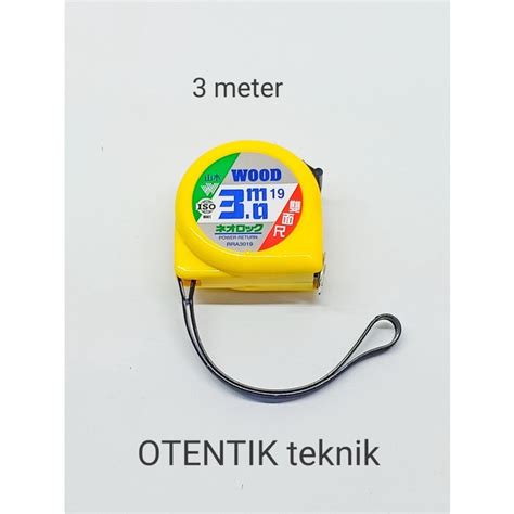 Jual Meteran 3 Meter 2 SISI WOOD ORIGINAL 2 SIDE MEASURING TAPE 3