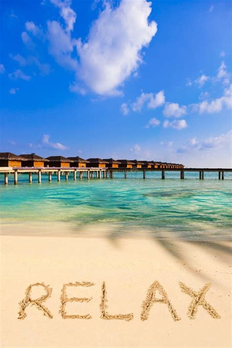 Word Relax on beach stock photo. Image of background, concept - 9360664