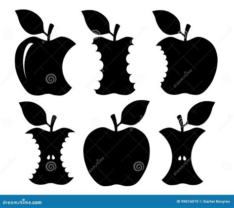 Silueta Mordida De La Manzana Ilustraci N Del Vector Ilustraci N De