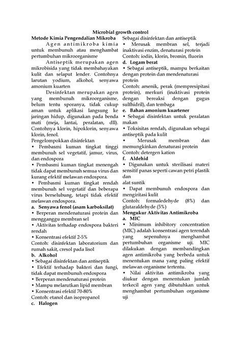 P Microbial Growth Control Microbial Growth Control Metode Kimia