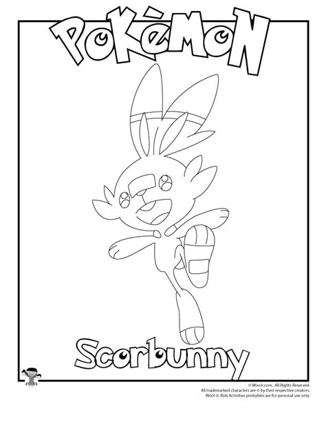 Scorbunny Coloring Pages Coloring Nation