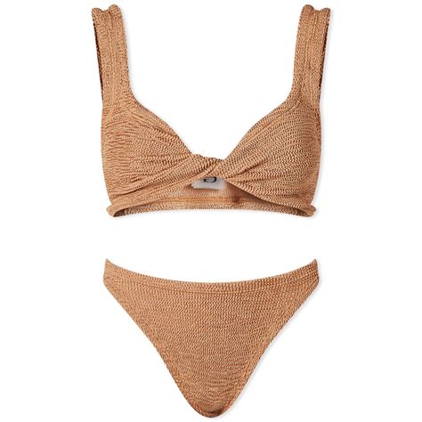 Hunza G Juno Bikini Metallic Cocoa END