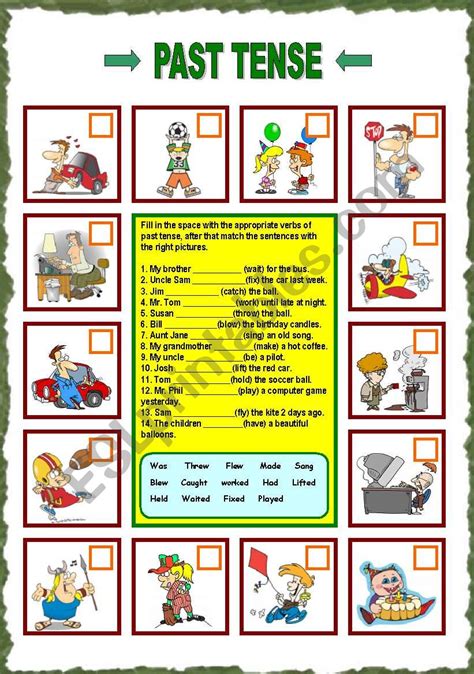 Past Tense Esl Worksheet By Ayrin