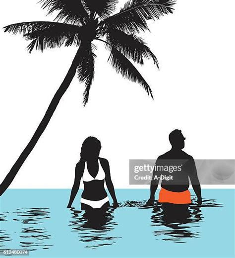 Mature Couple Swimming点のイラスト素材／クリップアート素材／マンガ素材／アイコン素材 Getty Images