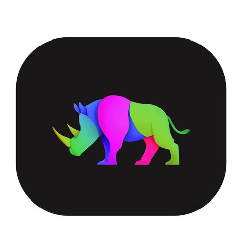 Premium Vector | A colorful logo with a rhino on it multicolored gradient logo design