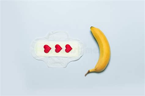 Menstrual Pad And Banana Woman Critical Days Gynecological