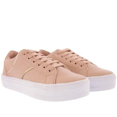 Tênis Penélope Flatform Feminino Recortes Metalizado Nude Compre Agora Dafiti Brasil