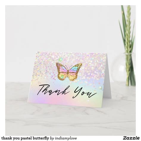 Thank You Butterfly Card Zazzle Butterfly Cards Pastel Butterflies