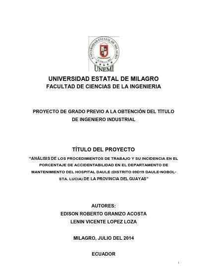 Análisis de los procedimientos de trabajo y su incidencia en el