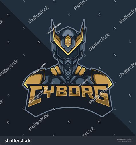 Cyborg Robot ESports Mascot Logo Vector Royalty Free Stock Vector