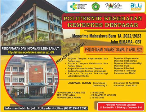 Politeknik Kesehatan Denpasar Penerimaan Mahasiswa Baru Ta 20222023 Jalur Simama Cbt