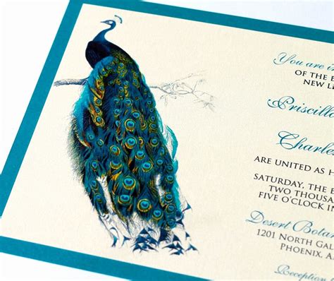 Peacock Wedding Invitations Template Beautiful Priscilla Peacock