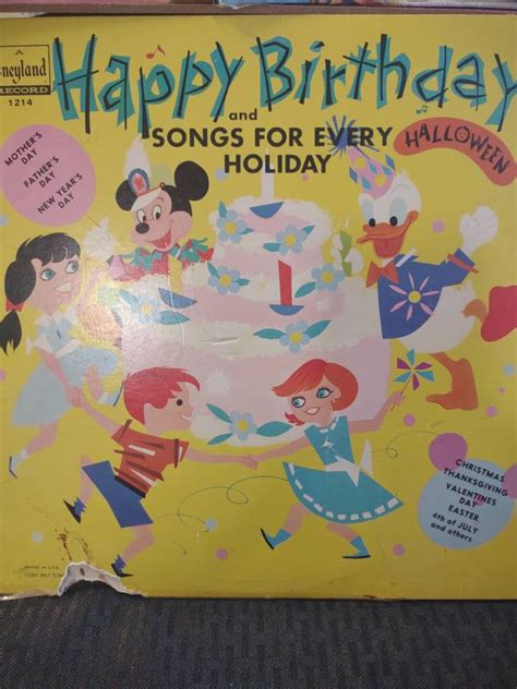 Vintage Vinyl Disneyland Happy Birthday And Songs For Every Etsy