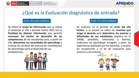 Evaluacion Diagnostica De Entrada 2021 En La Educacion Basica Regular Pptx