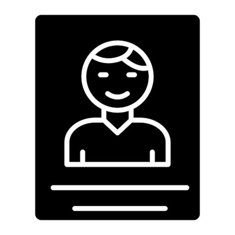 Foto De Pasaporte Glyph Ilustraci N En Negro S Lido Vector Premium