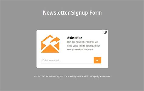 Newsletter Signup Form Responsive Widget Template W3layouts