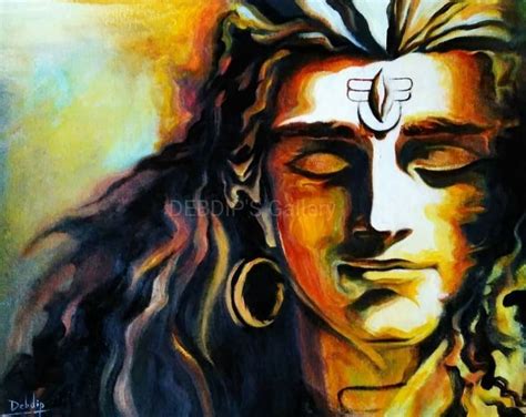 Buy Lord Shiva God Yellow Hd Printed Canvas Wall Art Painting Online In