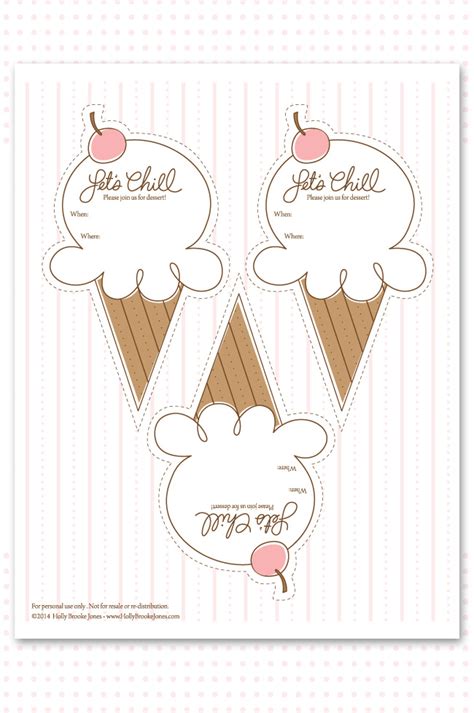 FREE Ice Cream Party Printables - Social Invitation & Decoration Templates