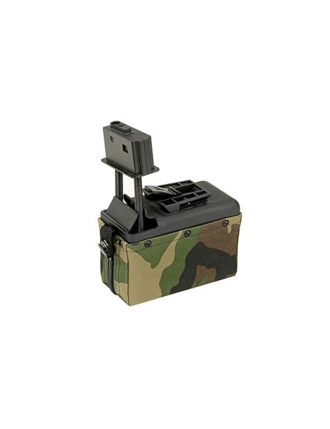 Ammo Box Airsoft Pour Replique De Type M De Couleur Woodland Et De