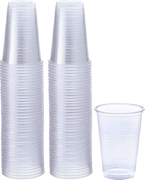 Munfix 100 Glitter Plastic Cups 9 Oz Clear Plastic Cups