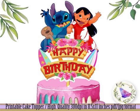 Kitchen D Cor Lilo And Stitch Printable Lilo And Stitch Cupcake Toppers