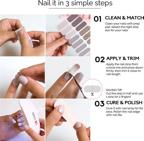 Buy Nailog Semi Cured Gel Nail Strips Extra Long Nail Polish Strips