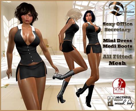 Second Life Marketplace - ☾ⅅⅅ☽ ☏ Sexy Office Secretary Mini Outfit