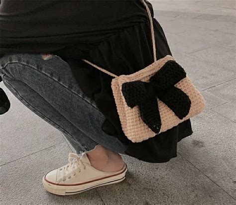 Crochet Pattern Handbag Bag Purse Bow Bag Shoulder Bag Etsy