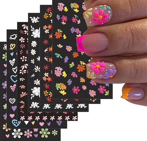 Timmoko Flower Nail Art Stickers 5d Self Adhesive Embossed