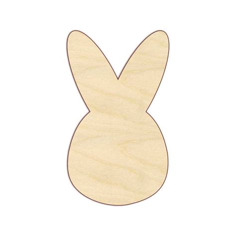 Bunny Head Wood Cutout Shape Rabbit Easter Unfinished Etsy