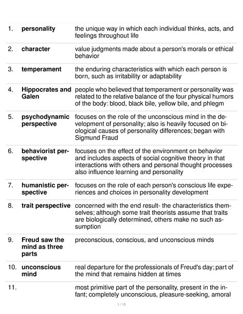 Theories Of Personality Chapter 13 Personality The Unique Way In