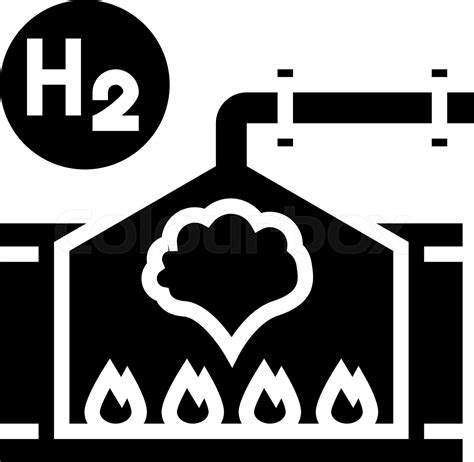 Processing Hydrogen Glyph Icon Vector Illustration Stock Vector