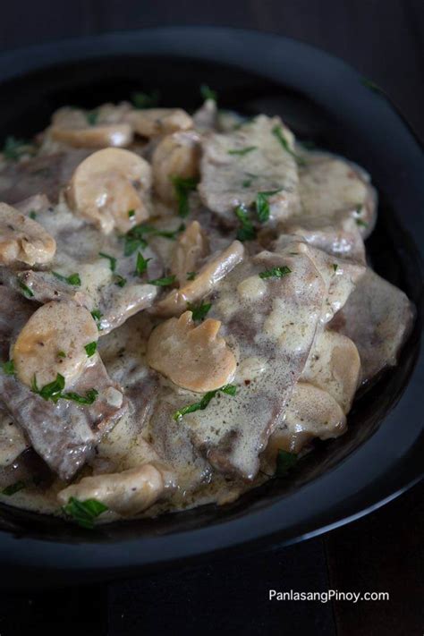 Creamy Lengua In White Sauce With Mushroom Panlasang Pinoy