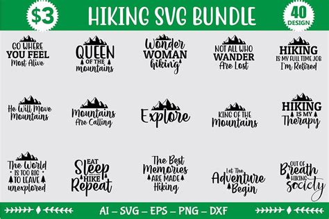 Hiking Svg Bundle Bundle · Creative Fabrica