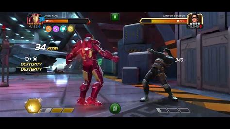 5 Star Iron Man With His Synergy Vs Rol Winter Soldier Mcoc Youtube