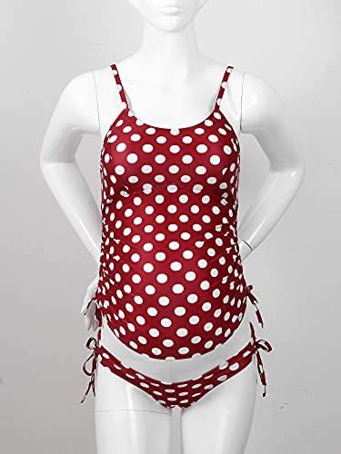 Iiniim Schwangerschaft Bademode Polka Dots Umstands Tankini Mit Slip